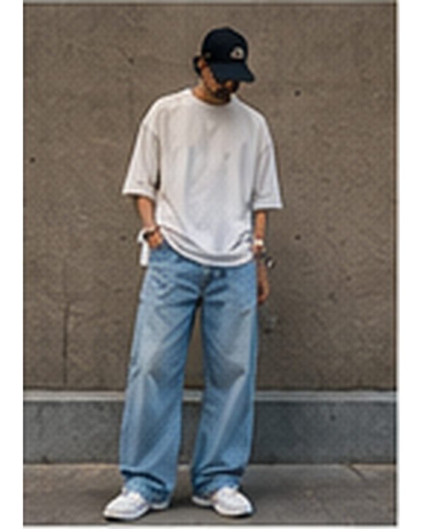 Urban Baggy Jeans - Washed Blue
